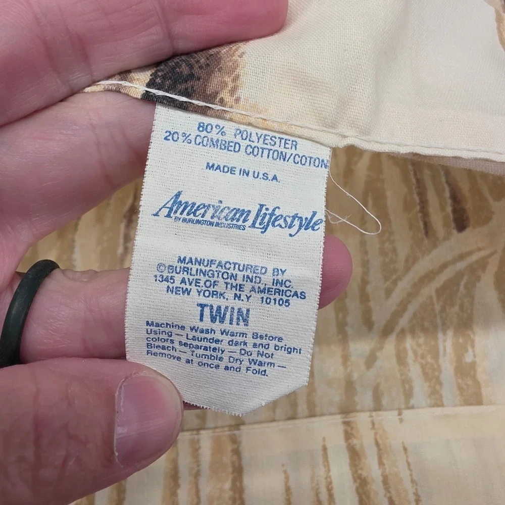 Vintage American Lifestyle Burlington Safari Twin Flat Sheet Lion Tiger Leopard